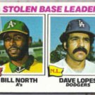 DAVE LOPES 1977 Topps Leaders #4 w/ B. North.  DODGERS