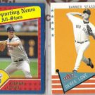 DEREK LOWE 2002 Topps + 2003 Fleer Tradition.  RED SOX