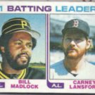 CARNEY LANSFORD 1982 Topps #161 w/ B. Madlock.  RED SOX