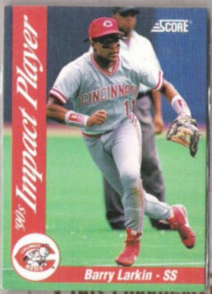 BARRY LARKIN 1992 Score Impact Player Insert #50.  REDS