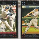 JUSTIN MORNEAU (2) 2007 Topps #323 + #430.  TWINS