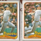 PAUL MOLITOR (2) 1989 Topps #110.  BREWERS