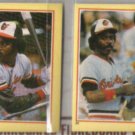 EDDIE MURRAY (2) 1984 Fleer mini Stickers #38 + #23.  ORIOLES