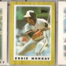 EDDIE MURRAY 1986, 1987, + 1989 Topps minis.  ORIOLES