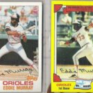EDDIE MURRAY 1982 Topps + 1982 Drakes.  ORIOLES