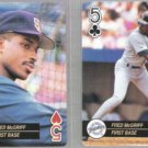 FRED McGRIFF (2) 1992 Aces 5 of Hearts + Clubs.  BLUE JAYS