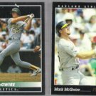 MARK McGWIRE 1992 Pinnacle + 1993 Pinnacle.  A's