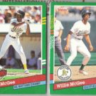 WILLIE McGEE (2) 1991 Donruss #BC22 + 666.  A's