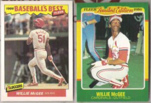 WILLIE McGEE (2) diff. 1986 Fleer Odds LE + Best.  CARDS