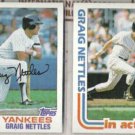 GRAIG NETTLES 1982 Topps + 1982 Topps In Action.  YANKEES