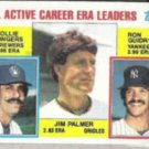 JIM PALMER 1984 Topps Leaders #717 w/ Guidry, Fingers.  ORIOLES