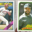 DAVE PARKER 1988 + 1989 Topps.  REDS / A's