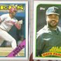 DAVE PARKER 1988 + 1989 Topps.  REDS / A's