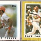 DAVE PARKER 1986 + 1987 Topps minis.  REDS