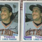 LANCE PARRISH (2) 1982 Topps #535.  TIGERS