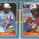 TIM RAINES (2) 1987 Donruss Highlights #7 + #16.  EXPOS