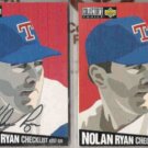 NOLAN RYAN 1994 UD CC Silver Sig. Checklist w/ sister  RANGERS
