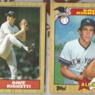 DAVE RIGHETTI 1987 Topps #40 + #616 All Star.  YANKEES
