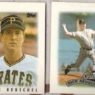 RICK REUSCHEL 1986 + 1989 Topps Minis.  PIRATES / GIANTS