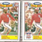 OZZIE SMITH (2) 1987 Topps Glossy All Star #5 of 22.  CARDS