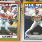 OZZIE SMITH 1990 Topps #590 +  All Star #400.  CARDS