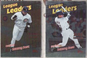 SAMMY SOSA (2) diff. 1999 Topps Foil Leaders .  CUBS