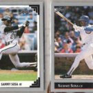 SAMMY SOSA 1991 + 1992 Leaf.  WHITE SOX / CUBS