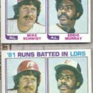 MIKE SCHMIDT (2) 1982 Topps #163 w/ Eddie Murray.  PHILLIES
