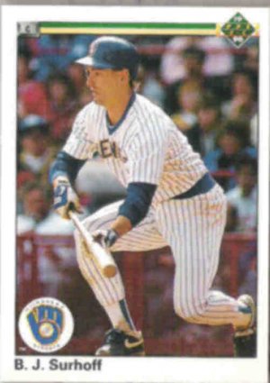 BJ SURHOFF 1990 Upper Deck #159.  BREWERS