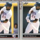 RUBEN SIERRA (2) 1992 Leaf #383.  RANGERS