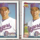 BOBBY VALENTINE (2) 1991 Topps #489.  RANGERS