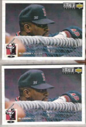 MO VAUGHN 1994 UD CC Silver Sig. Insert  w/ sister.  RED SOX
