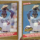FERNANDO VALENZUELA (2) 1986 Donruss HL #25.  DODGERS