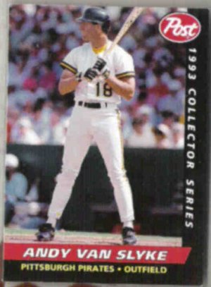 ANDY VAN SLYKE 1993 Post Cereal Insert #27 of 30.  PIRATES