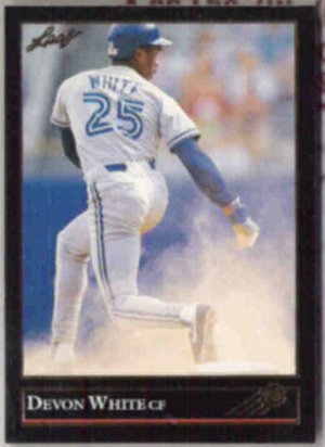 DEVON WHITE 1992 Leaf Black GOLD Insert #114.  JAYS