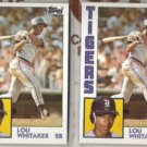LOU WHITAKER (2) 1984 Topps #695.  TIGERS