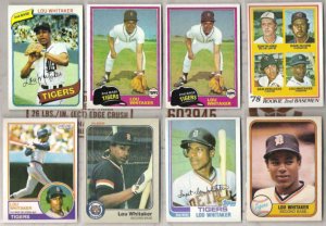 LOU WHITAKER (8) Card Mid-Grade Old Lot w/ 1978 RC.  TIGERS