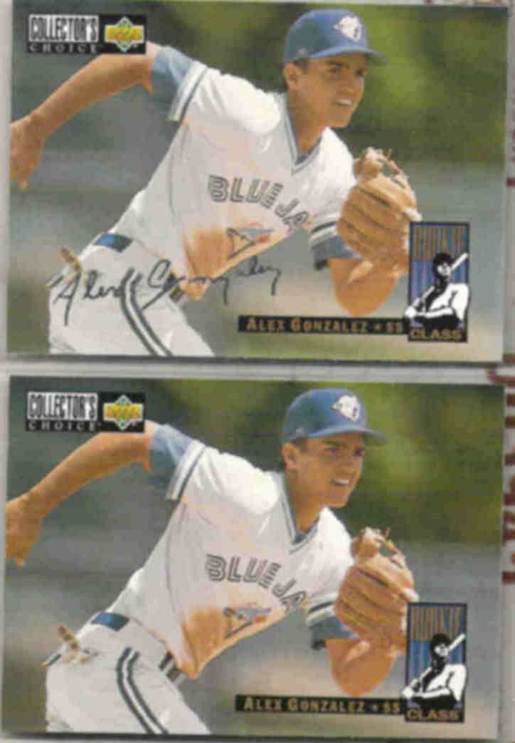 ALEX GONZALEZ 1994 UD CC Silver Sig. Rookie w/ sister. JAYS