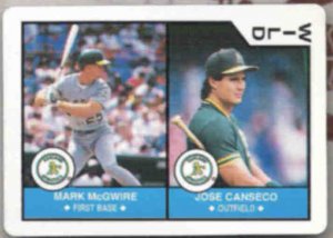 MARK McGWIRE 1990 US Playing Card Co. w/ Canseco.  Wild  A's