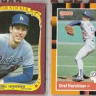 OREL HERSHISER 1986 Fleer Sticker + 1988 Donruss Best.  DODGERS