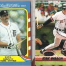 KIRK GIBSON 1987 Fleer LE + 1993 SC.  TIGERS