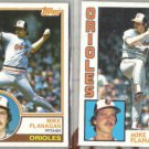 MIKE FLANAGAN 1983 + 1984 Topps.  ORIOLES