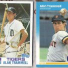ALAN TRAMMELL 1982 Topps + 1987 Fleer. TIGERS