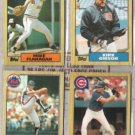 MIKE FLANAGAN / KIRK GIBSON / BOB OJEDA / TITO (4) 1987 Topps