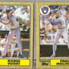 MOLITOR + YOUNT 1987 Topps.  BREWERS