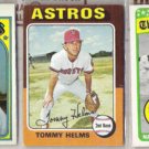 TOMMY HELMS (3) Card Lot - 1969, 72 + 75.  ASTROS / REDS