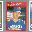 NOLAN RYAN (3) Card Lot w/ 1989 + 1990 UD, 1990 Donruss - RANGERS