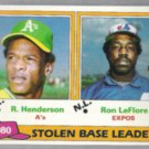 RICKEY HENDERSON 1981 Topps SB Leaders #4 w/ LeFlore