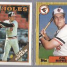 CAL RIPKEN 1988 #650 + 1987 Topps #784.  ORIOLES