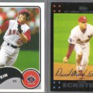 DAVID ECKSTEIN 2003 Topps Bazooka #194 + 2007 Topps #491.  ANGELS / CARDS